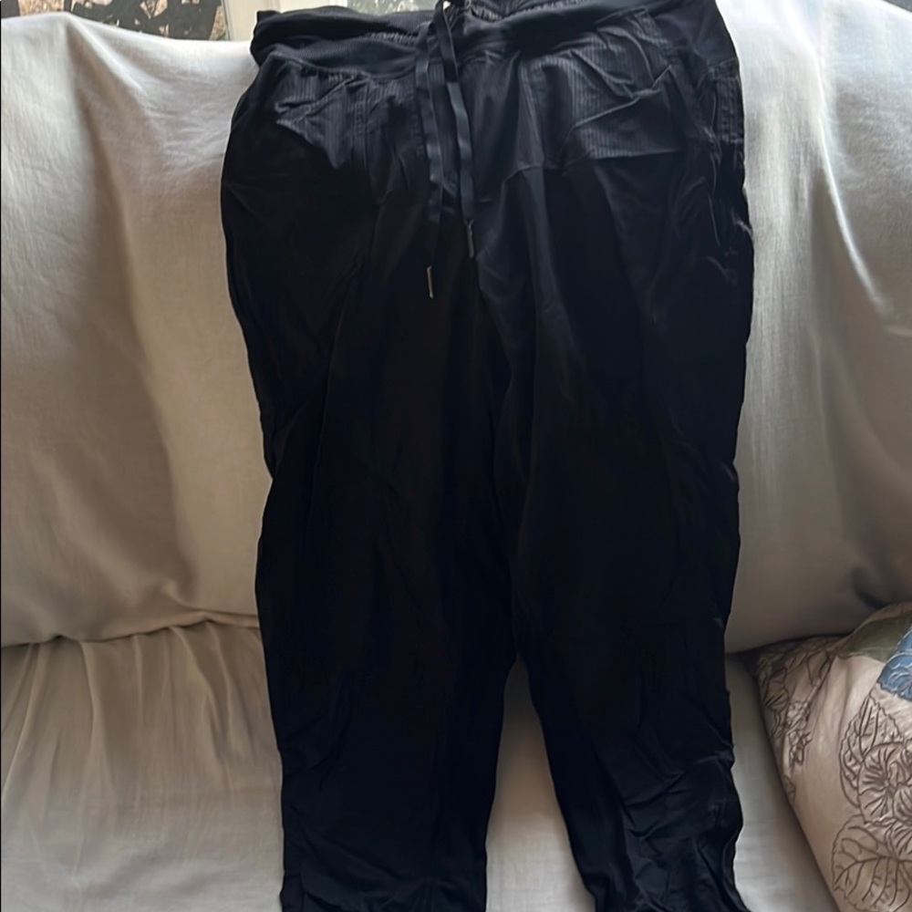 Unlined Black Lululemon Crop Studio Pant